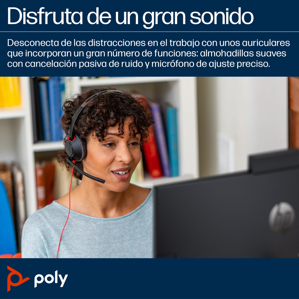 HP Poly Auriculares Poly Blackwire 5210 monaural USB-C + conector de 3,5 mm + adaptador USB-C/A Auriculares y Cascos Aur