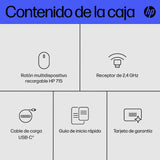 HP Ratón multidispositivo recargable HP 715 Ratones Oficina RF Wireless + USB Type-A Ambidextro
