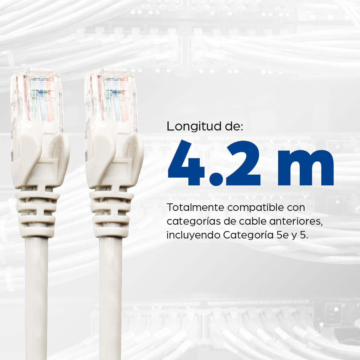 CABLE INT PATCH CAT 6 5.0M (16.4 F) UTP BLANCO CABLE DE RED