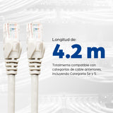 CABLE INT PATCH CAT 6 5.0M (16.4 F) UTP BLANCO CABLE DE RED