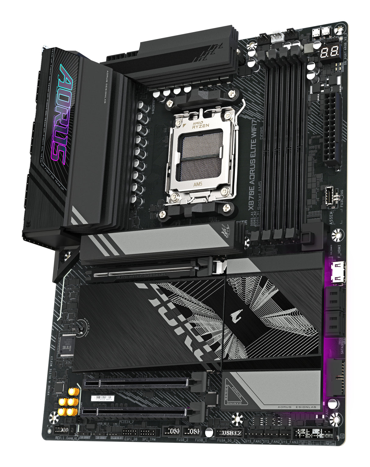 GIGABYTE X870E AORUS ELITE WIFI7 Placa Base - Compatible con CPUs AMD Ryzen 9000, 16+2+2 fases VRM digitales, hasta 8000Hz DDR5 (OC), 3xPCIe 5.0 + 1xPCIe 4.0, Wi-Fi 7, LAN 2.5GbE, USB 4 placas base AMD Zócalo AM5 Zócalo AM5 256 GB