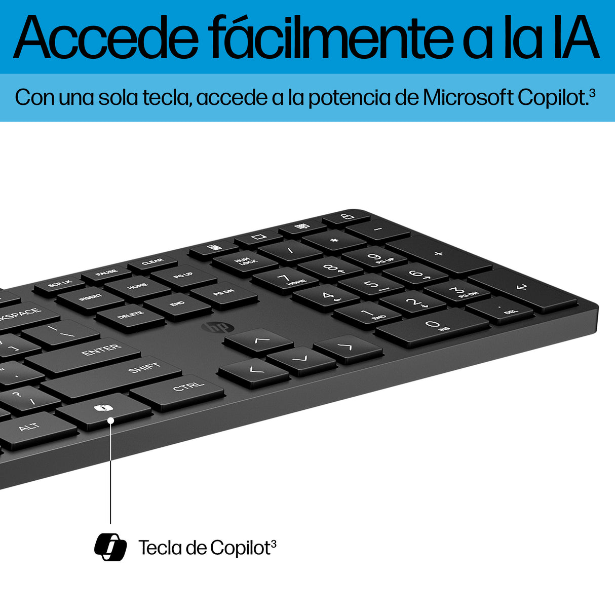 HP Teclado de escritorio 320K con cable, Tamaño completo (100%), Alámbrico, USB