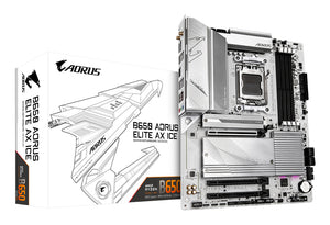 GIGABYTE B650 AORUS ELITE AX ICE Placa base - Compatible con procesadores AMD Ryzen 9000, VRM digital de 12+2+2 fases, hasta 8000 MHz DDR5 (OC), 1xPCIe 5.0 + 2xPCIe 4.0 M.2, Wi-Fi 6E, LAN 2.5GbE, USB 3.2 Gen 2x2 placas base AMD Zócalo AM5 1 Zócalo AM5