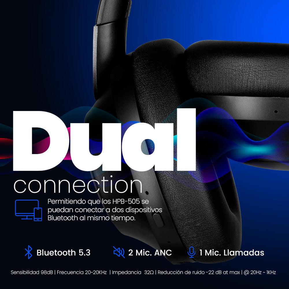 Vorago HPB-505 audífono y auriculare Auriculares Inalámbrico Diadema Llamadas/Música USB Tipo C Bluetooth Negro