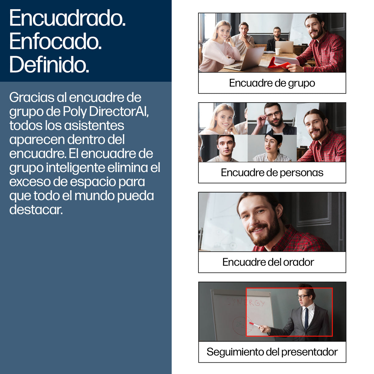 HP Poly Cámara inteligente Poly Studio E60 4K con zoom óptico de 12 aumentos y MPTZ Cámaras de videoconferencia 8 MP 8 M