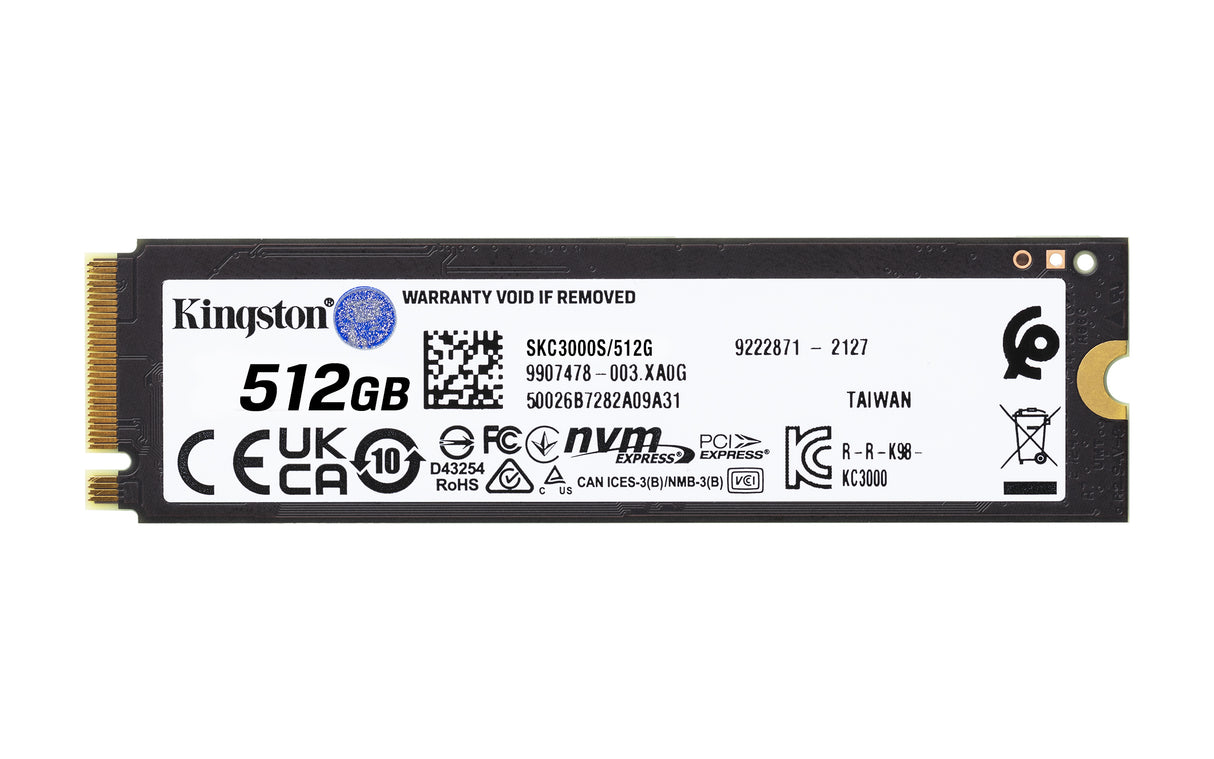 Kingston Technology 512G KC3000 M.2 2280 NVMe SSD unidades internas de estado sólido 512 GB M.2 PCI Express 4.0 Si