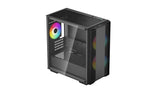 DeepCool CC360 ARGB carcasas ordenador ABS, Acero, Vidrio templado Mini Tower PC Negro