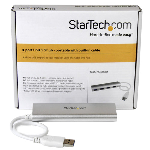 StarTech.com Hub Ladrón USB 3.0 de 4 Puertos - Hub Concentrador USB-A - Alimentado por el Bus - 5Gbps - Hub USB Portátil