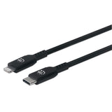 Cable Manhattan Usb-C A Lightning Para Carga Y Sincronización 0.5M Color Negro - 394192 FullOffice.com