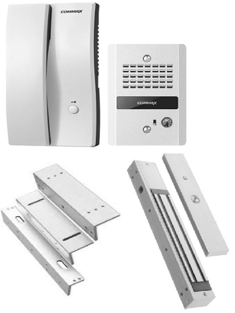 Paquete de Audioportero COMMAX DP2LMB1805PAK con Cerradura Magnética 180 Kg y Soporte de Instalación ZL
