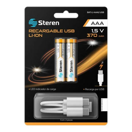 Steren BAT-LI-AAA2 USB pila doméstica Batería recargable AAA Ión de litio