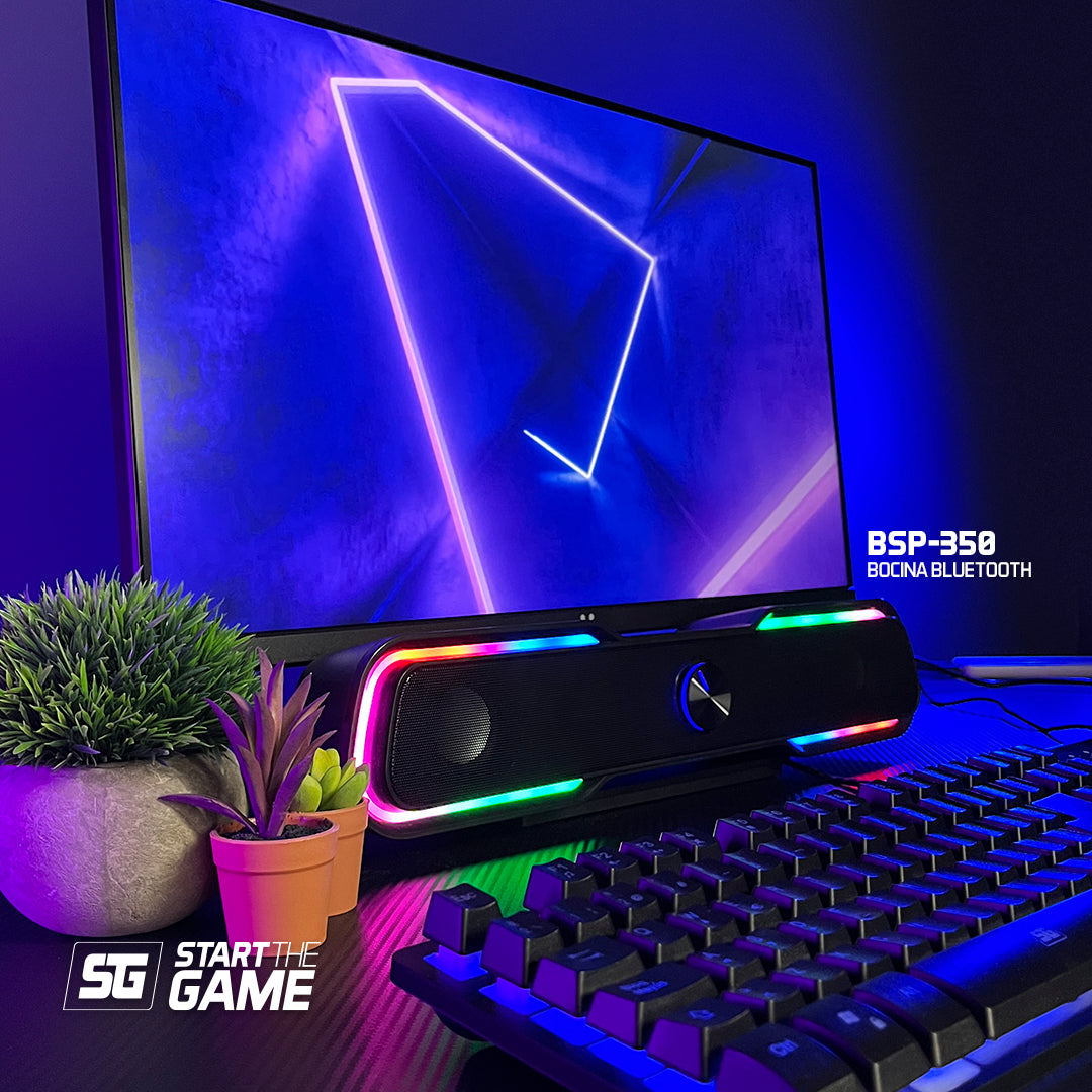 BOCINA START THE GAME BSP-350 BLUETOOTH/3.5MM, USB, ILUMINACIÓN RGB, NEGRO
