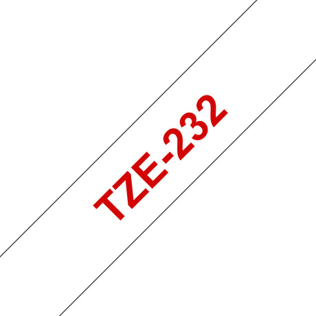 Brother TZE-232 cinta para impresora de etiquetas Rojo sobre blanco, Filipinas, 5 Año(s)