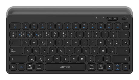 Acteck Inspire Trek TI737 teclado Universal RF inalámbrico + bluetooth QWERTY Español Negro, Gris, Interruptor de membra
