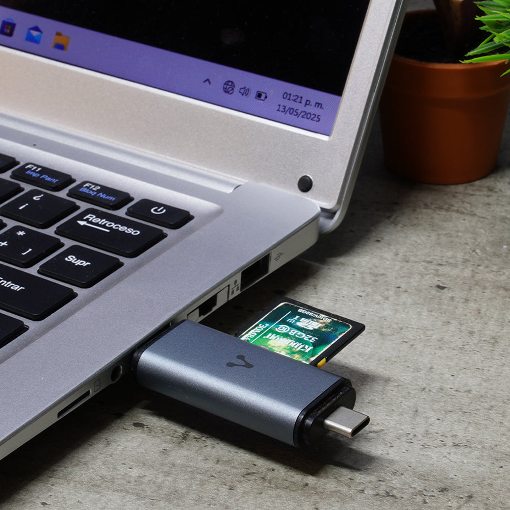Vorago CR-350 lector de tarjeta USB 3.0 Type-A/Type-C Plata