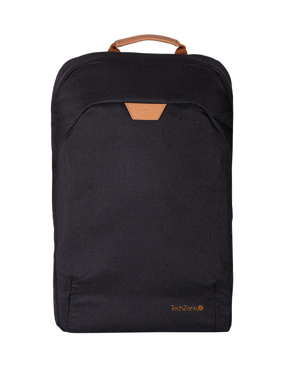TechZone TZLBP56W-N mochila City backpack Negro Tereftalato de polietileno (PET), Compartimento del portátil