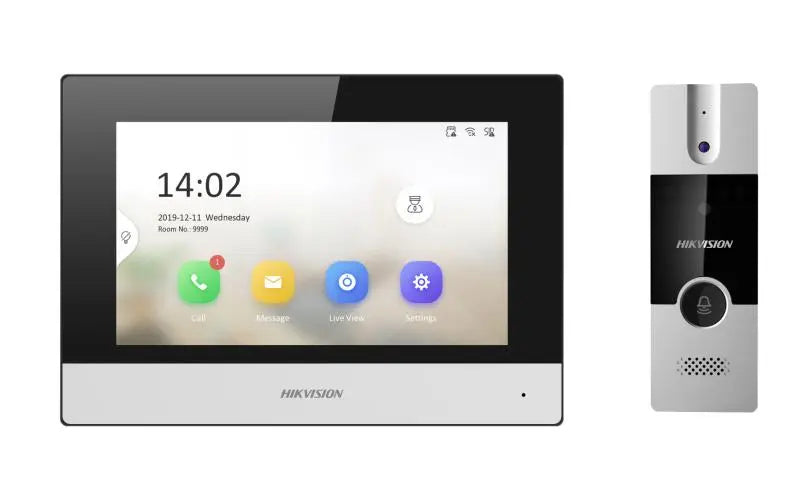 Hikvision DS-KIS302-P sistema de intercomunicación de video 17,8 cm (7") Negro, Plata