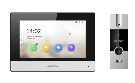 Hikvision DS-KIS302-P sistema de intercomunicación de video 17,8 cm (7") Negro, Plata