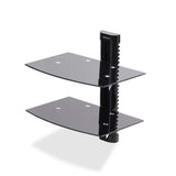 StarTech.com 2B-WALL-MOUNT-SHELF Estantes para equipos av Negro Vidrio 250 mm