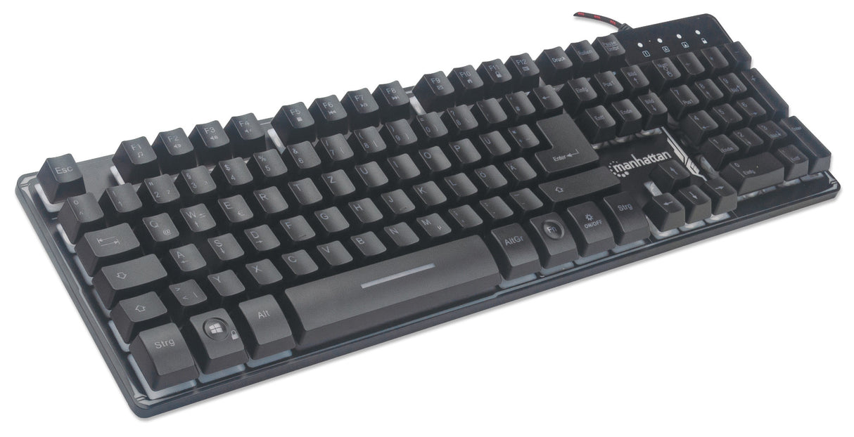 Manhattan Teclado gaming — Edición Base Metálica Teclado Juego Alámbrico USB QWERTY