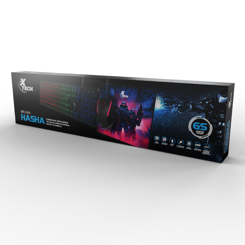 Xtech XTK-535S teclado Ratón incluido Juego USB QWERTY Español Negro