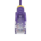 StarTech.com Cable de Red Ethernet CAT6 Delgado sin Enganches Morado de 15m - Cable RJ45 Snagless Slim 28AWG - Alambre d