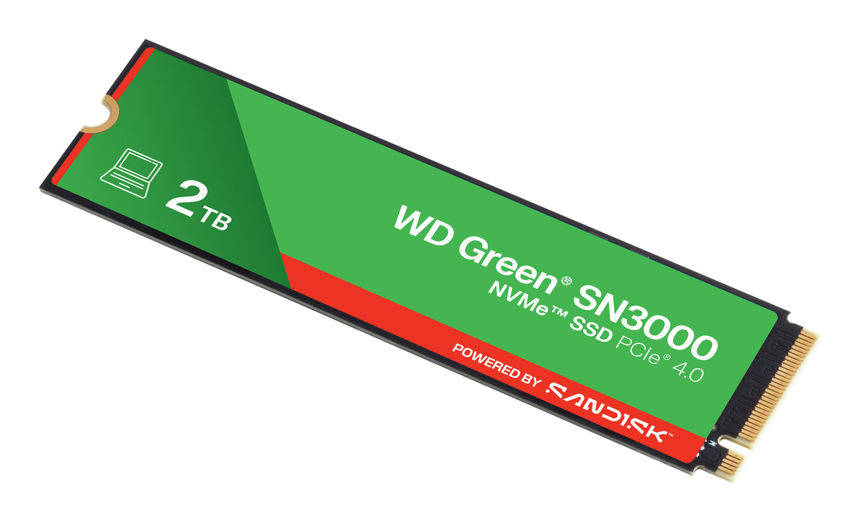 WD SSD Interno Green SN3000 2TB M.2 2280 NVMe PCIe Gen4, 5000 MB/s Lectura, 4200 MB/s Escritura