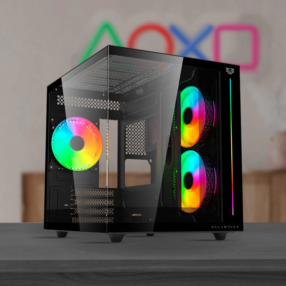 Gabinete Balam TankproGM955 Mini Torre MiniATX Cristal Negro, USB 3.0, 2 Ventiladores