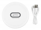 Manhattan 406024 cargador de dispositivo móvil Auriculares, Smartphone, Reloj inteligente Blanco USB Cargador inalámbrico Carga rápida Interior
