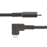 StarTech.com Cable USB-C de 1m - Acodado - USB 10 Gbps - Entrega de Alimentación de 100W (5A) - Modo Alt. de DP 8K 60 Hz