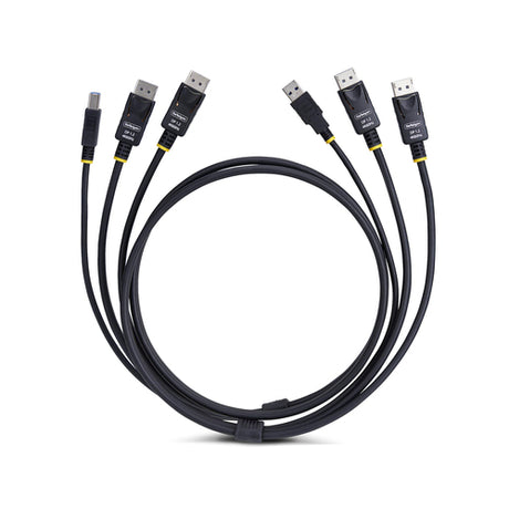 StarTech.com Cable KVM DisplayPort de Doble Pantalla con USB 5Gbps de 1,8m - 4K 60Hz - DP 1.2 - Cable para Conmutador KV