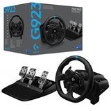 Volante de Carreras y Pedales Logitech G923 hasta 1000 Hz Force Feedback, Embrague Dual, para Xbox, PC, Negro