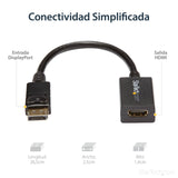 StarTech.com Adaptador Conversor de Vídeo DisplayPort a HDMI - Convertidor DP Pasivo - 1920x1200 Cable Derecho Derecho 0,21 m DisplayPort