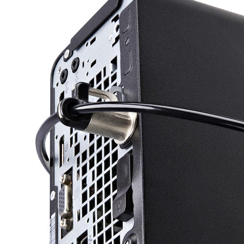 StarTech.com Juego de Candado para Ordenador de Sobremesa o Portátil y Periféricos - Cable de 3m de Acero - Candado Anti
