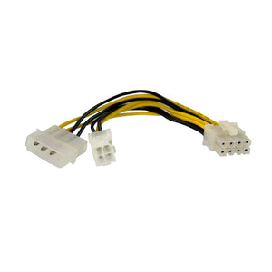 StarTech.com Adaptador de corriente EPS de 4 Pines a 8 Pines de 6 pulgadas con LP4 - H/M Cable 0,152 m 4-pin ATX12V Macho Hembra