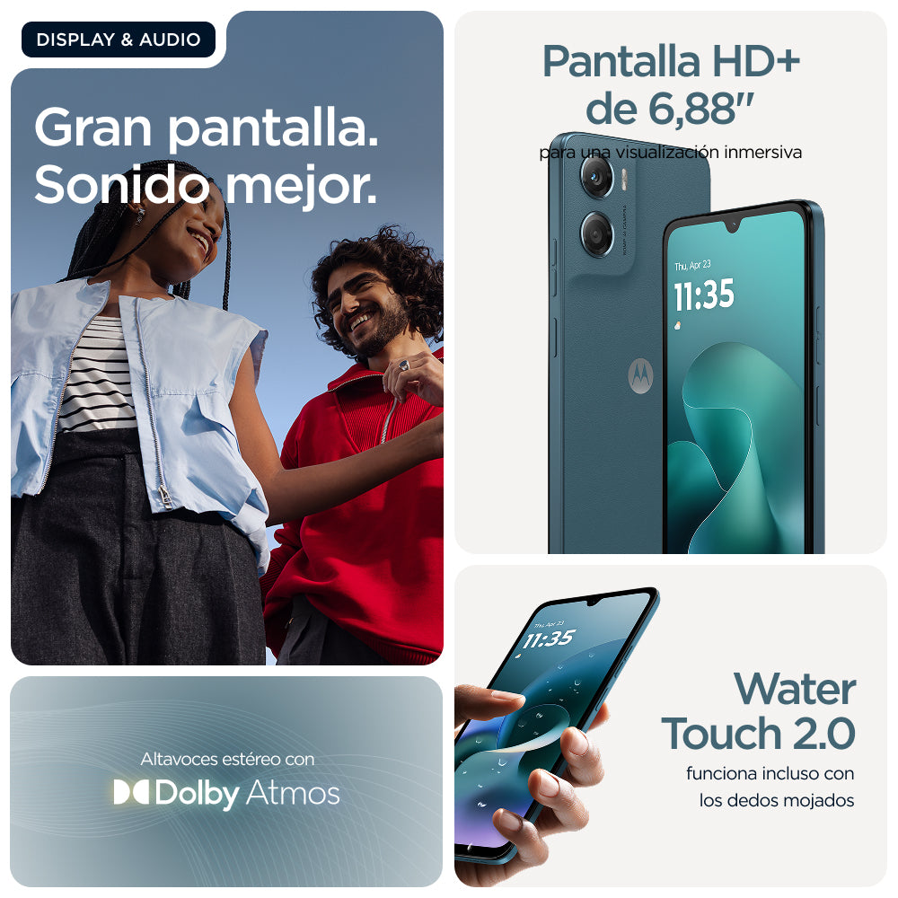 Motorola moto g06 17,5 cm (6.88") SIM doble Android 15 4G USB Tipo C 4 GB 128 GB 5200 mAh Azul