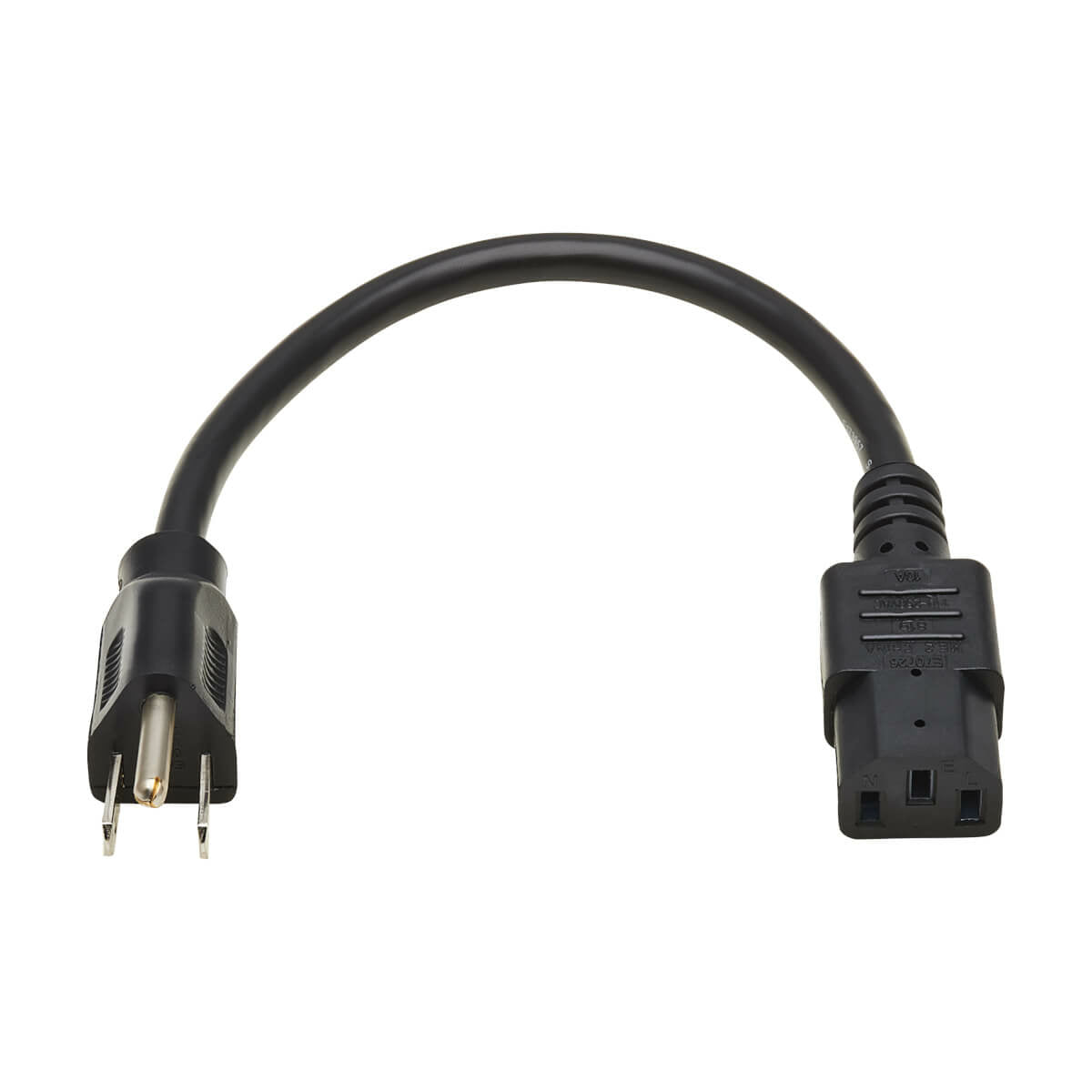 Tripp Lite P006-001 Cable de Alimentación para Computadora, NEMA 5-15P a C13 - 10A, 125V, 18 AWG, 30.5 cm [1 pie], Negro