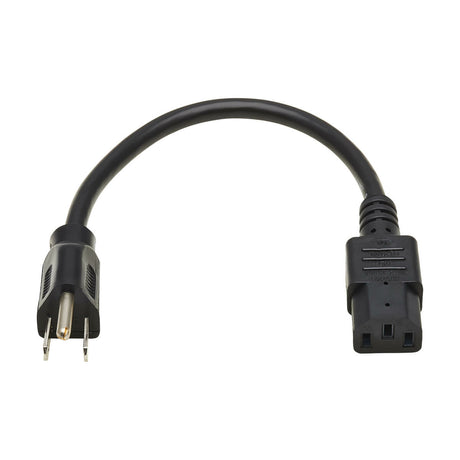 Tripp Lite P006-001 Cable de Alimentación para Computadora, NEMA 5-15P a C13 - 10A, 125V, 18 AWG, 30.5 cm [1 pie], Negro