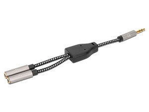Adaptador en Y de Auriculares, 1 Plug a 2 salidas 3.5 mm, 5 cm de longitud, Conector de Metal