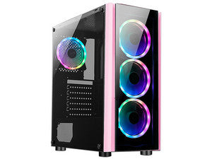 Gabinete XZEAL XZ110-1, Micro-ATX, (sin fuente de poder). Color Rosa.
