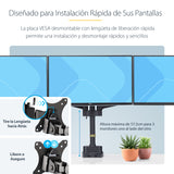 StarTech.com Soporte de Escritorio para 3 Monitores VESA 75x75/100x100 de 27 Pulgadas - Grommet o Abrazadera en C - Ajus