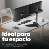 Manhattan Soporte doble de sobremesa para TV/monitores (Articulado), para pantallas de 10" a 27", montaje traseros tipo 