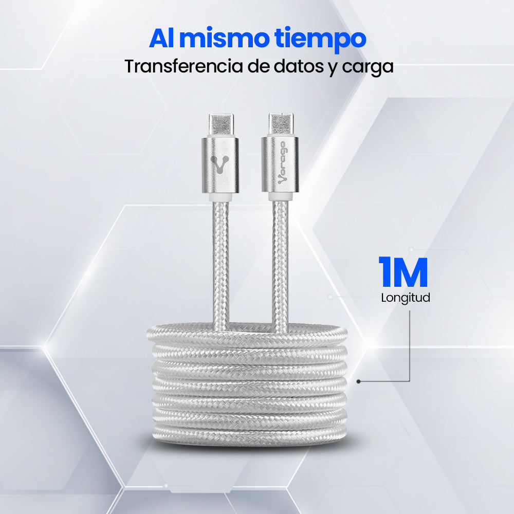 Vorago CAB-124-WH cable de transmisión Blanco 1 m USB C