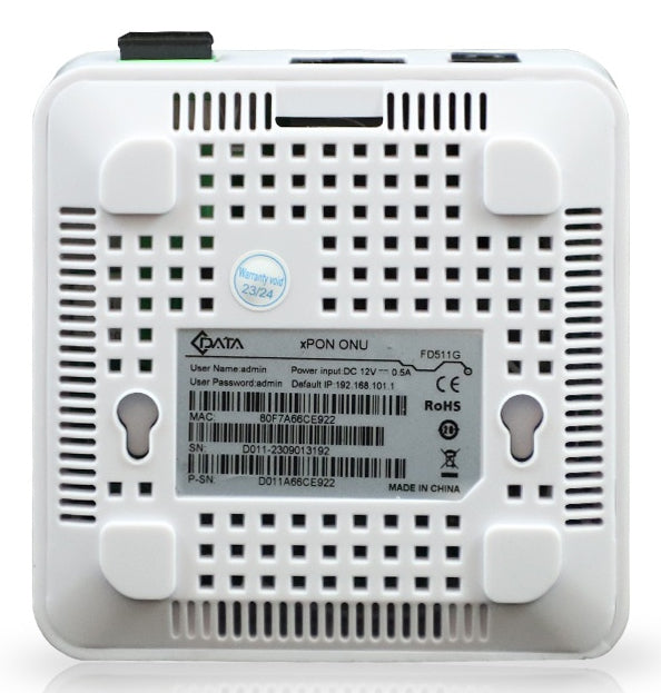 C-Data FD511G-X-F690 terminal/unidad de red Unidad de red óptica (ONU), Blanco, LAN, Corriente