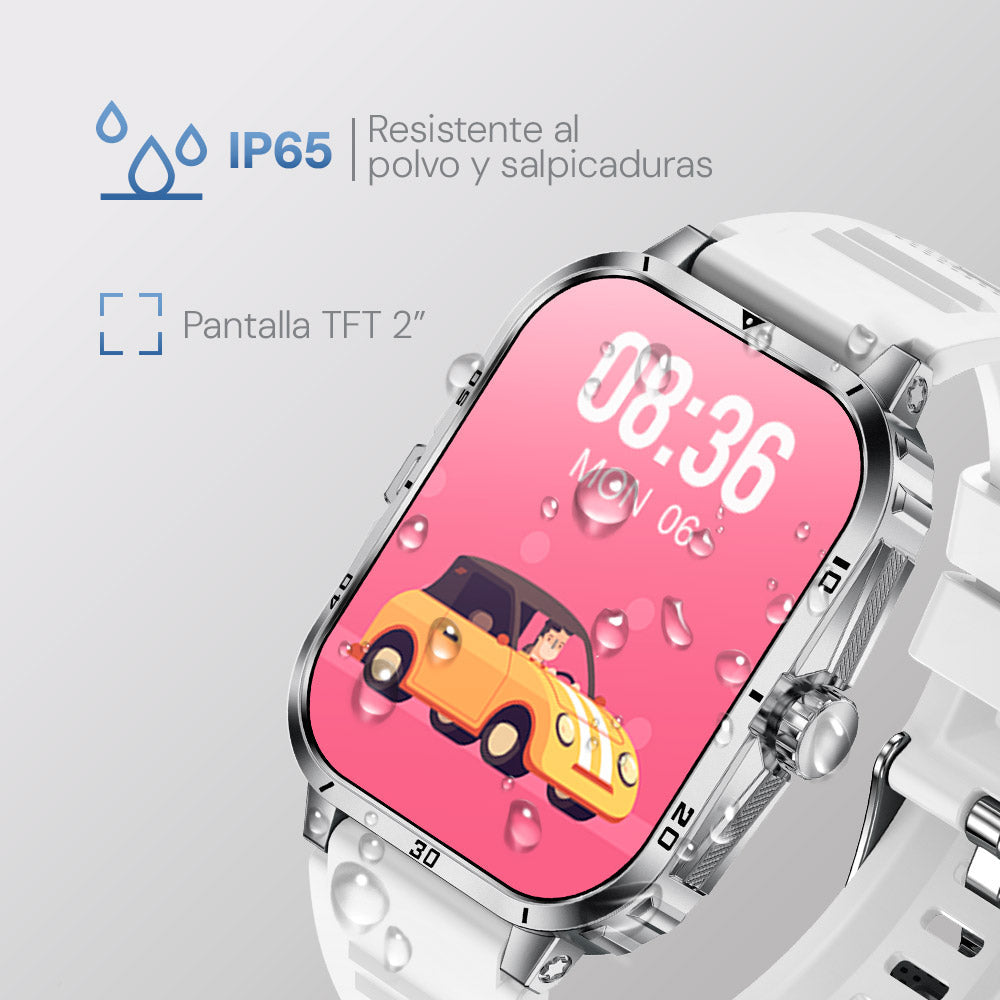 STF ST-W49766 reloj inteligente y deportivo 5.11 cm (2.01") TFT Digital 240 x 296 Pixeles Pantalla táctil Blanco