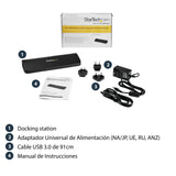 StarTech.com Docking Station USB 3.0 de 2 Monitores para Portátil - HDMI/DVI/VGA - Hub Ladrón 3x USB-A - GbE - Audio - Replicador de Puertos Universal USB-A - Win/macOS/ChromeOS - TAA Laptop Alámbrico USB 3.2 Gen 1 (3.1 Gen 1) Type-B 3 1