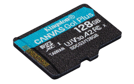Kingston Technology Canvas Go! Plus Paquete de una tarjeta microSDXC Canvas Go Plus 170R A2 U3 V30 de 128 GB sin ADP Memoria Flash 128 GB MicroSD 170 MB/s 90 MB/s