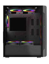 Gabinete ACTECK Gamer Media Torre Dragonfly II Mesh GM740 / Max MB ATX  / 1xUSB 3.0 + 4xFan RGB / Panel Izq Cristal + Fr