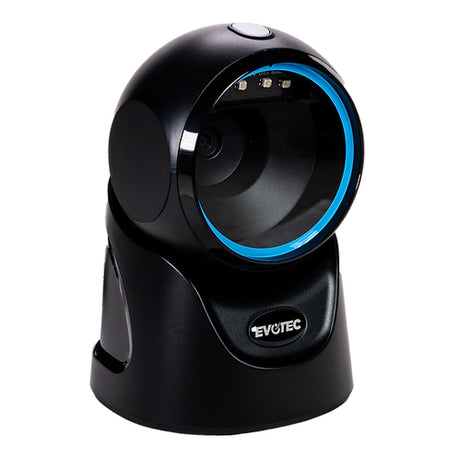 Evotec EV-3008 lector de código barras Lector de código de barras manual 2D CMOS Negro, Azul, 640 x 480 Pixeles, Alámbri