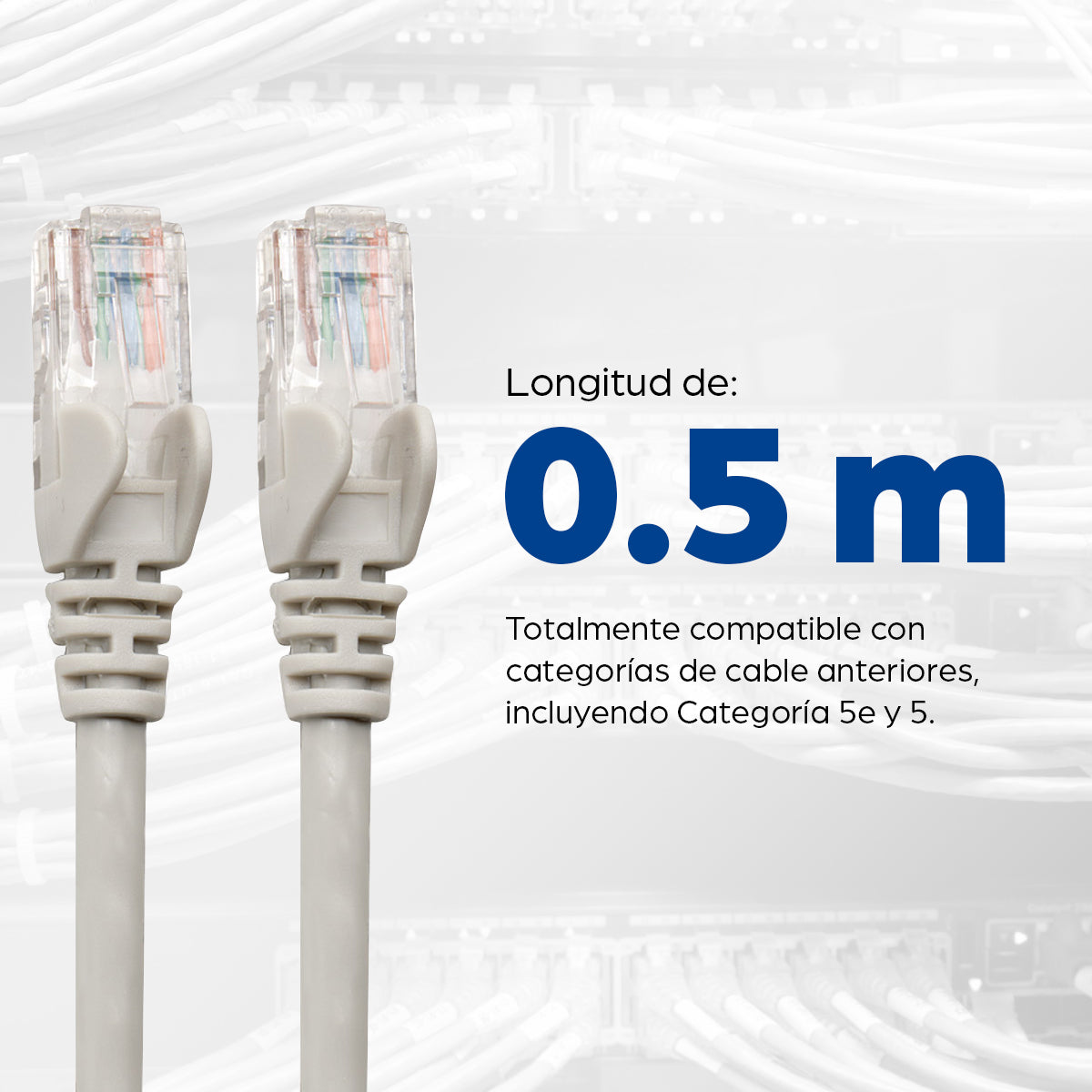 Intellinet Cable de red Cat6, UTP Cable Gris 0,5 m Cat6 U/UTP (UTP)